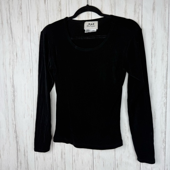 FLAX Women's Black Long Sleeve Top - Picture 1 of 4